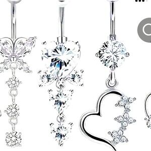 Stainless steel bellybutton rings random 5 pack